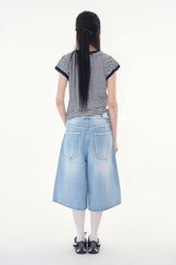 Marine terry stripe tee