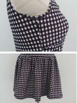 GINGHAM CHECK RIBBON MINI DRESS