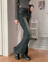 Cat Washing Denim Bootcut Pants