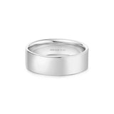6mm smooth band rhodium plating + 925 silver ring R064-04H