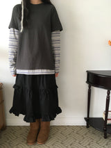 Striped layered T-shirt