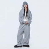 (DUC) Eyelet Stud Hoodie Zip-up Gray