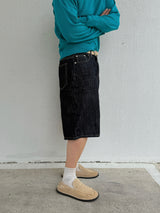 Indigo embo bermuda pants
