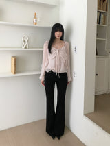 cheek ribbon blouse (2 colors)