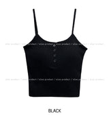 Fake button ribbed cap sleeveless (with cup)