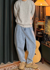 [virstyle original] INKKI two tuck Balloon Tapered Denim Pants 4COLOR