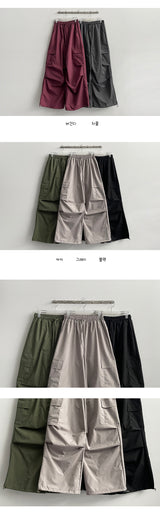 ベダーピンタックワイドカーゴパンツ (5 colors) ヘムストリング!