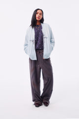 FLEECE SPRAY-DIRT CROSS LINE HEM DRAWSTRING ADJUSTABLE SWEATPANTS
