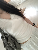Elin Lace Puff Short-Sleeved T-shirt (2 colors)