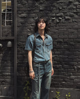 ターンポケットウォッシュデニムシャツ
