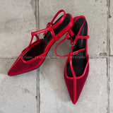 Mesh sling back heels
