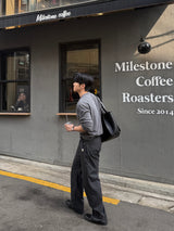 アヴァン ストライプ リベット スラックス
