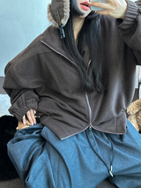 テディフリースルーズジップアップ🤍💙🤎3カラー
