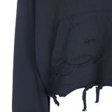 8287 Center Logo Vintage Crop Hoodie (Charcoal)
