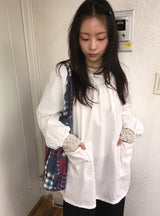 ヒュディンUネックコットンポケットブラウス