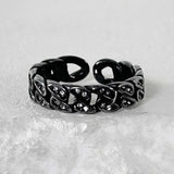 ss-ICE CLASSIC CHAIN OPEN RING_ICE BLACK