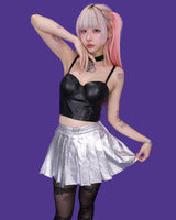 シャイニングレザープリーツスカート(アンダーパンツ/2color)