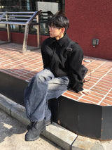 ミニットピーチフリースワイドデニムパンツ