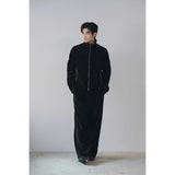 ベルベットコーデュロイカーブクロップジップアップ(Black)