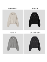 Mute Stud Crop Hoodie Zip-Up (4color) (No.1008)