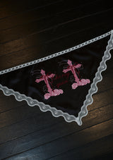 lace multi scarf - black