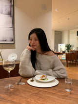 [MADE] ELLEN WOOL UNBALANCED OFF-SHOULDER KNIT