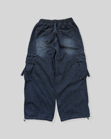 Lace Buckle Wide Cargo Denim
