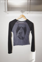 バックシースルーエンジェルロングスリーブTシャツ