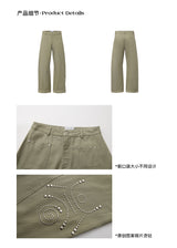 UnsocialNight2025 Autumn New Products Copper Hot Diamond Machete Casual Elastic Waist Mopping Trousers Women