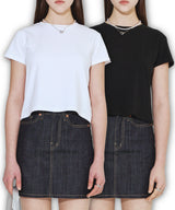 [2PACK] ベーシックセミクルーネックT