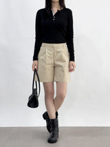 Agnelli 3/4 pintuck shorts