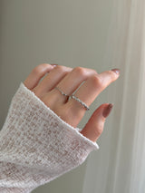 [4 set] square twisted bold ring set / ring layered simple mood