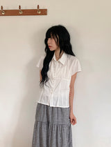 Anz Pure Cap Sleeve Semi-Crop Blouse