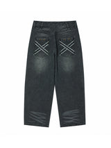 CROSS APLIQUE DENIM BLACK