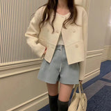 リトルパリダブルブレステッドショートウールコート