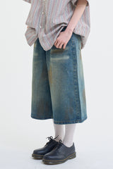 Rhadon dirty washed bermuda pants