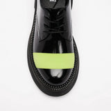 VATIC DERBY LEATHER SHOES BLACK / FLUORESCEN Leather shoes with 45mm thick soles