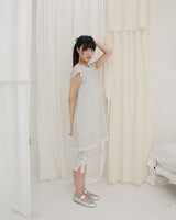 COUNTRY FLARE LINEN DRESS / BEIGE