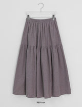 Pivot Flower Corduroy Banding Long Skirt