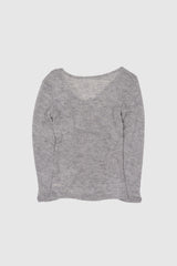 Leah V-neck strap wool knit