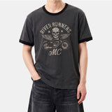 エッセンシャルスタンダード半袖リンガーTシャツ モーターサイクル チャコール