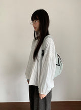 Kentit Stripe Shirring Button Blouse