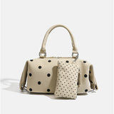 Dot Pattern Mini Boston Tote Crossbody Bag