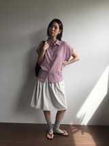 Marine button midi skirt (3color)