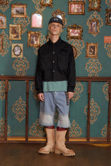 POCKET ARGYLE SHORT JACKET / BLACK