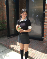 Check wrap skirt pants (belt set)