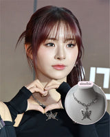 [IDLE Miyeon Necklace] Princess Butterfly Chain Semi Choker Necklace