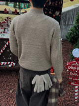 Washable Hacci Half Turtleneck Knit (7 Colors, L / XL)