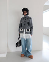 Nyangdeng's nose-dishon tteokbokki knit cardigan