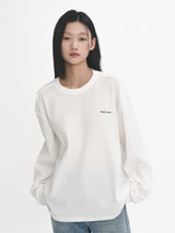 ワッフル Am I プリント長袖Tシャツ